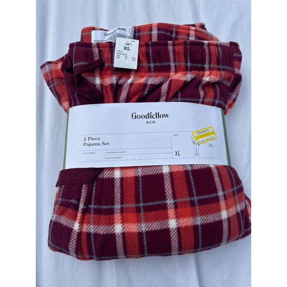 Goodfellow & Co Men's Plaid Microfleece Pajama Set 2 Piece, Gray, Size XL, NWT - Picture 2 of 3